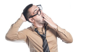 Man yawning